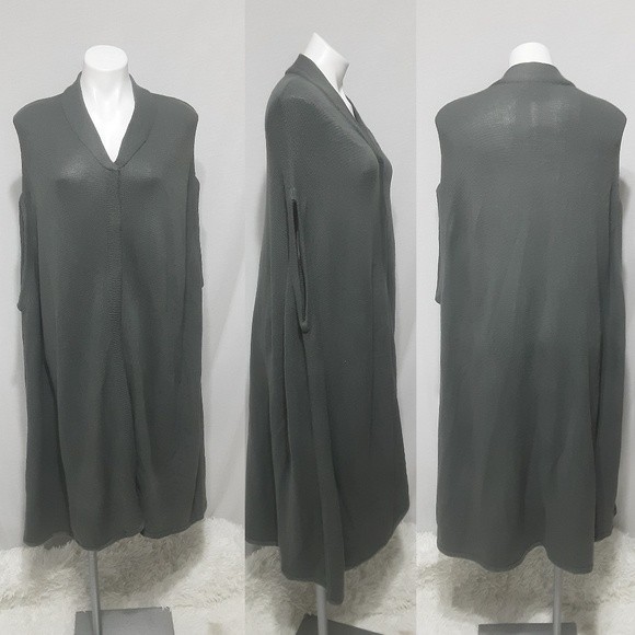 Jack by BB Dakota Long Knit Duster Cardigan Sweater Dress Large Lagenlook Glam - Picture 1 of 6